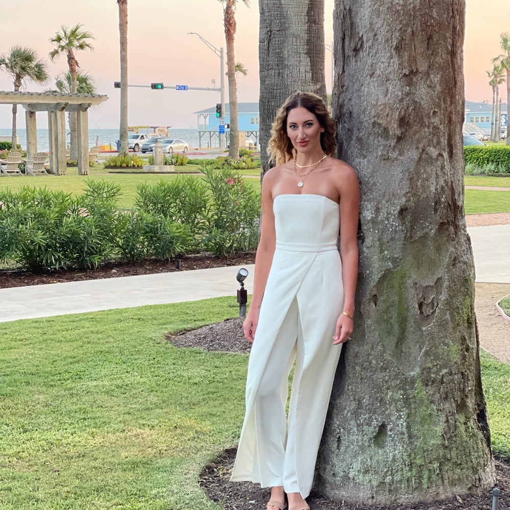 Elegant White Strapless Jumpsuit